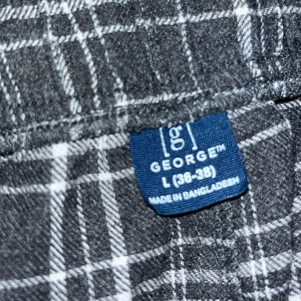George Mens Gray Plaid Pajama Bottoms - Picture 5 of 6
